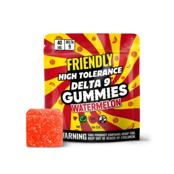 Image of Friendly Hemp's Delta 9 40MG Gummy 5 Pack in Watermelon