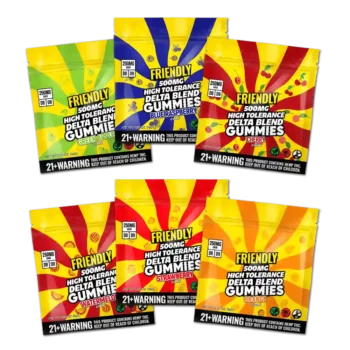 Friendly Hemp's Delta Blend 500MG Gummy in a variety bundle.