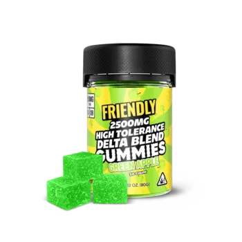 Image of Friendly Hemp's Delta Blend 2500MG Gummy in Green Apple.