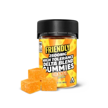 Image of Friendly Hemp's Delta Blend 2500MG Gummy in Orange.