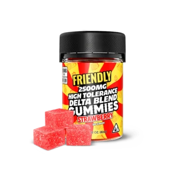 Image of Friendly Hemp's Delta Blend 2500MG Gummy in Strawberry.
