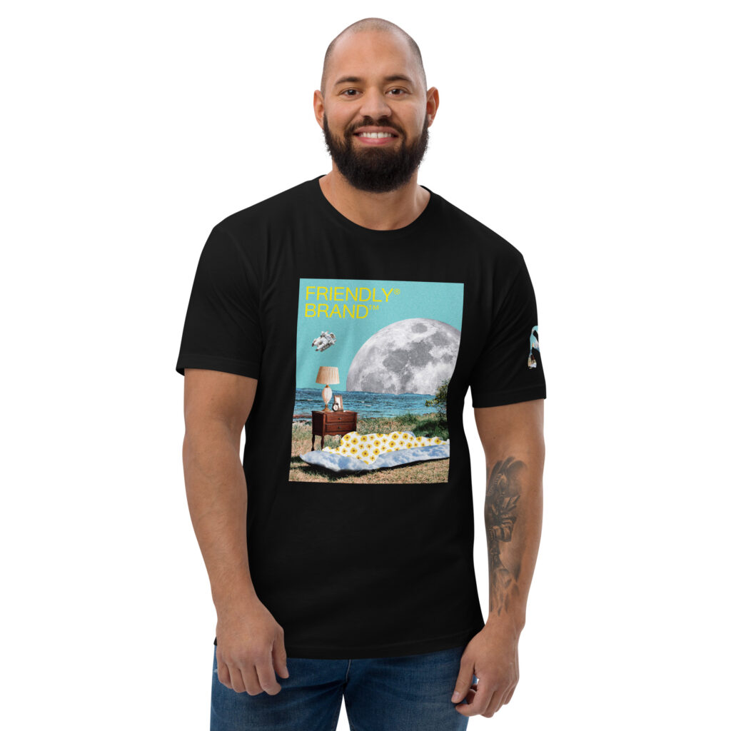Male model wearing Black Moon Bathing Friendly T-shirt