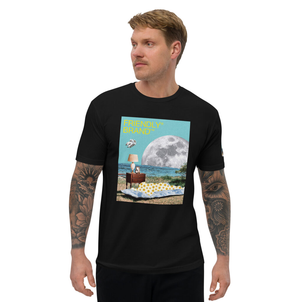 Male model wearing Black Moon Bathing Friendly T-shirt
