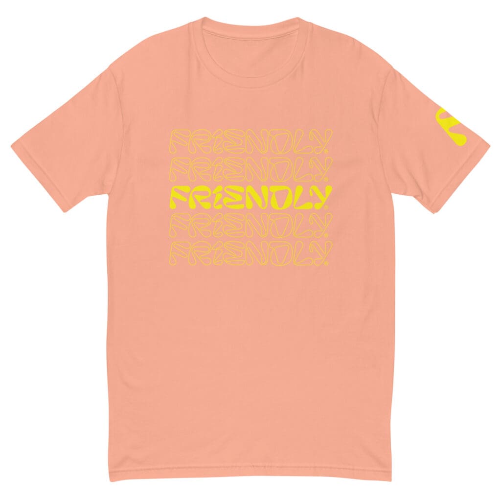 Desert Pink Friendly T-shirt with logo outline