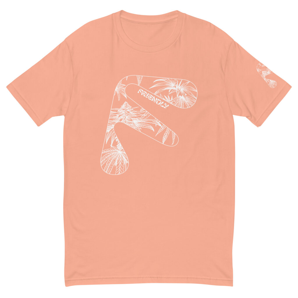 Desert Pink Friendly T-shirt with white hemp flower