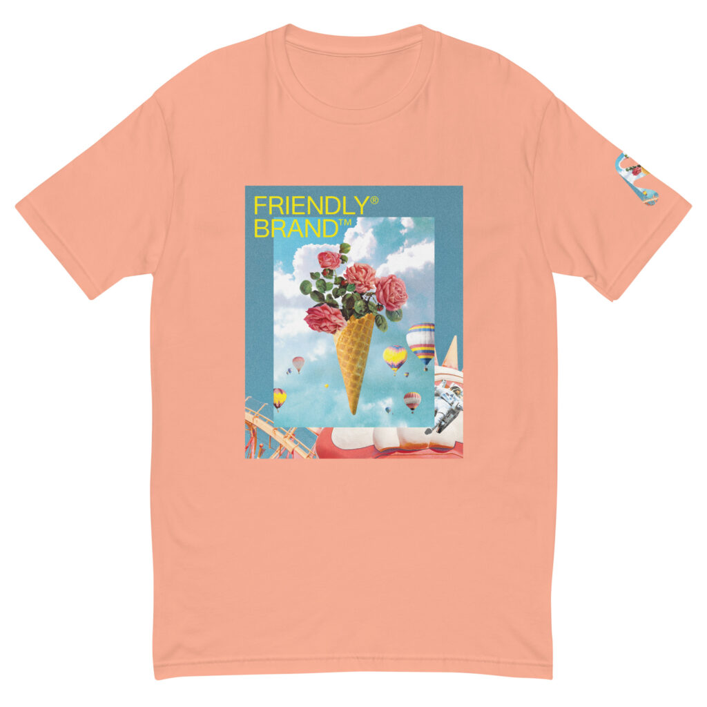 Desert Pink Friendly T-shirt with roses and hot air balloons