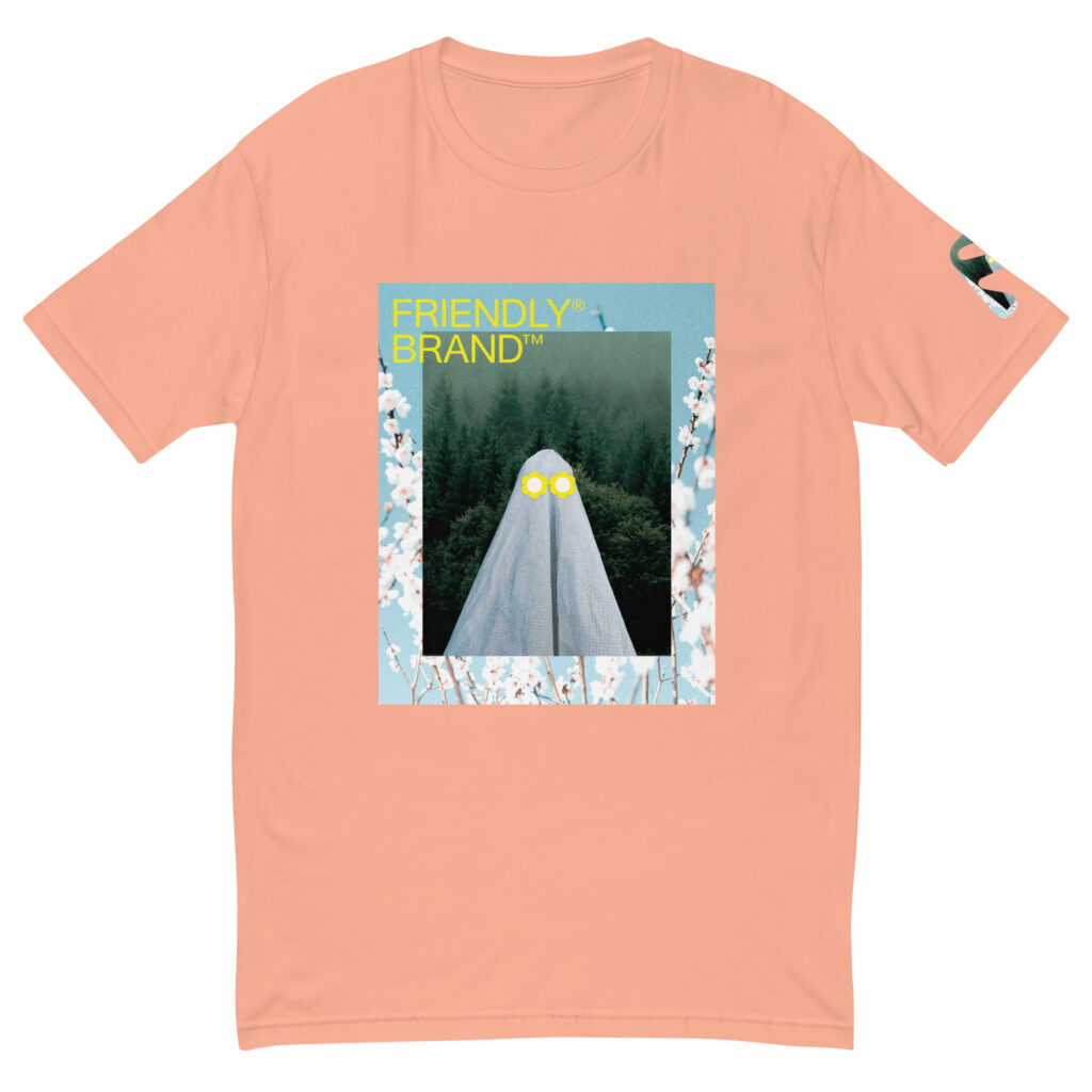 Desert Pink Friendly T-shirt with ghost and white flowers