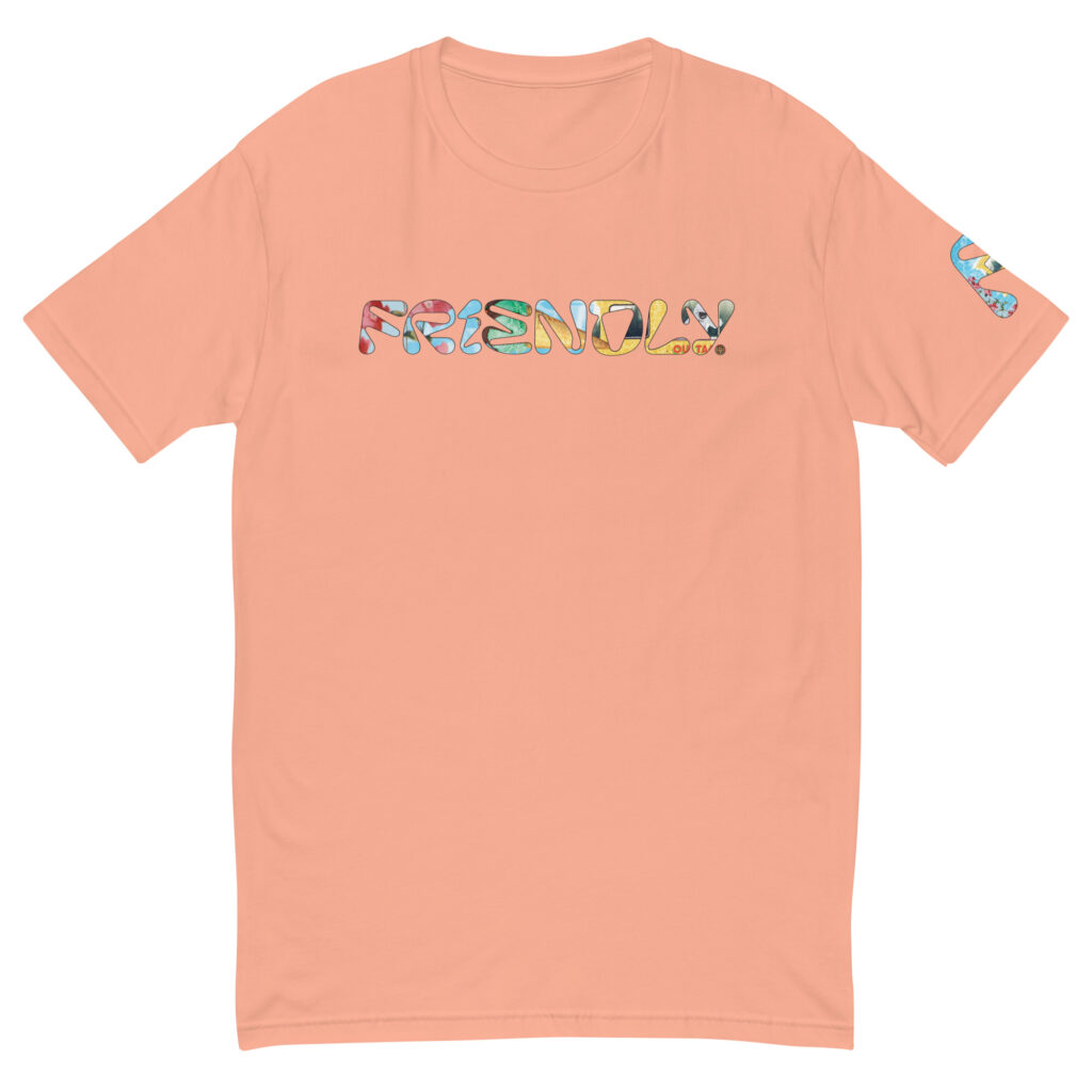 Desert Pink Friendly T-shirt with outlined logo and cheetah print ice cream truck