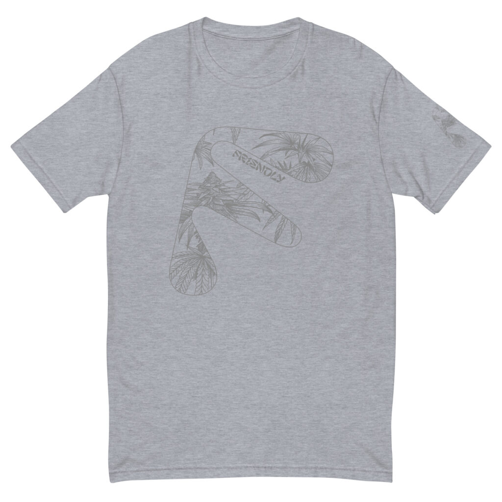 Grey Friendly T-shirt with grey hemp flower