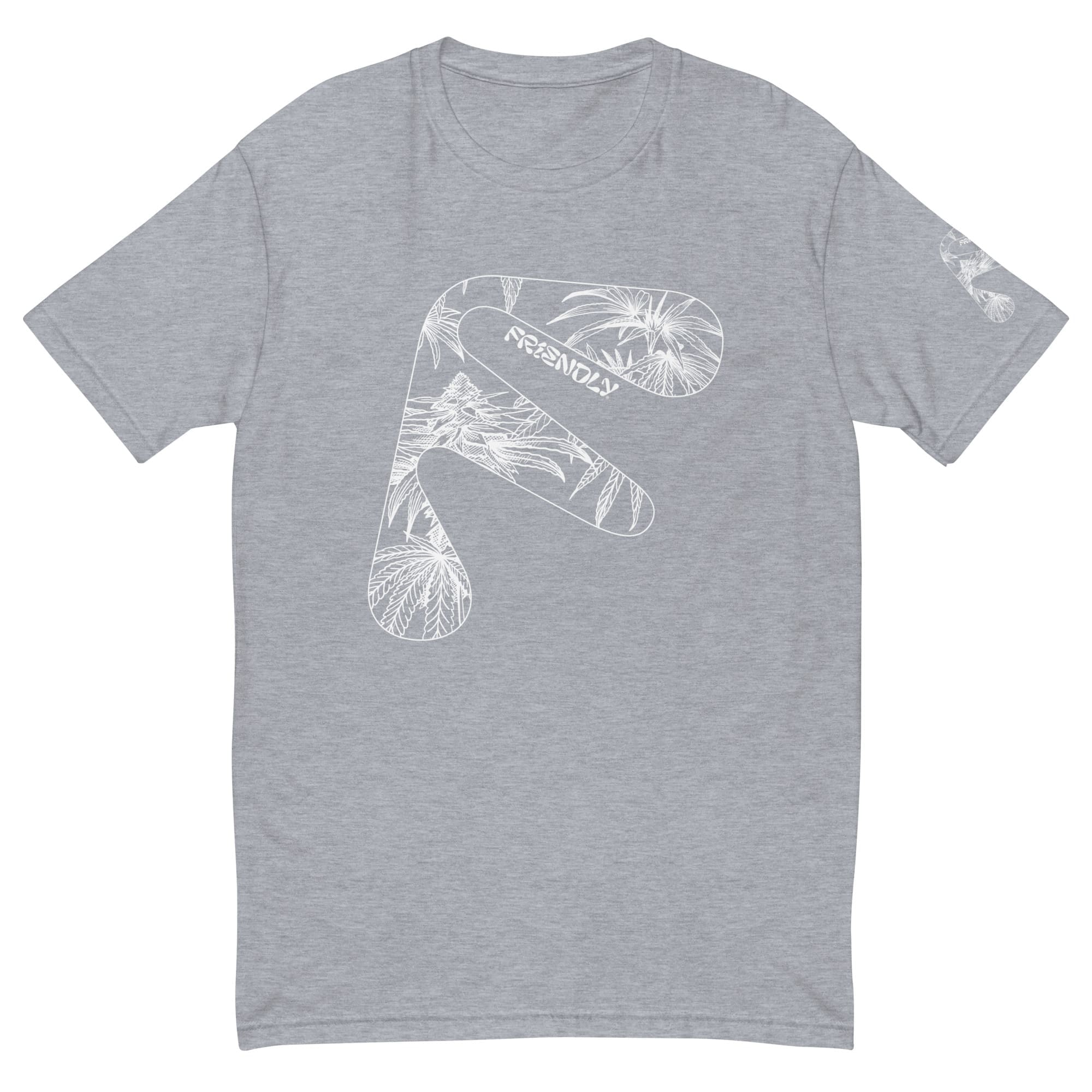 Grey Friendly T-shirt with white hemp flower