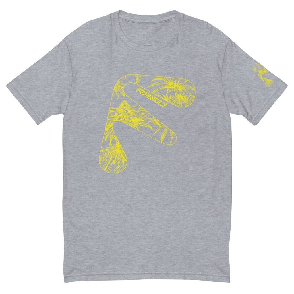 Grey Friendly T-shirt with yellow hemp flower