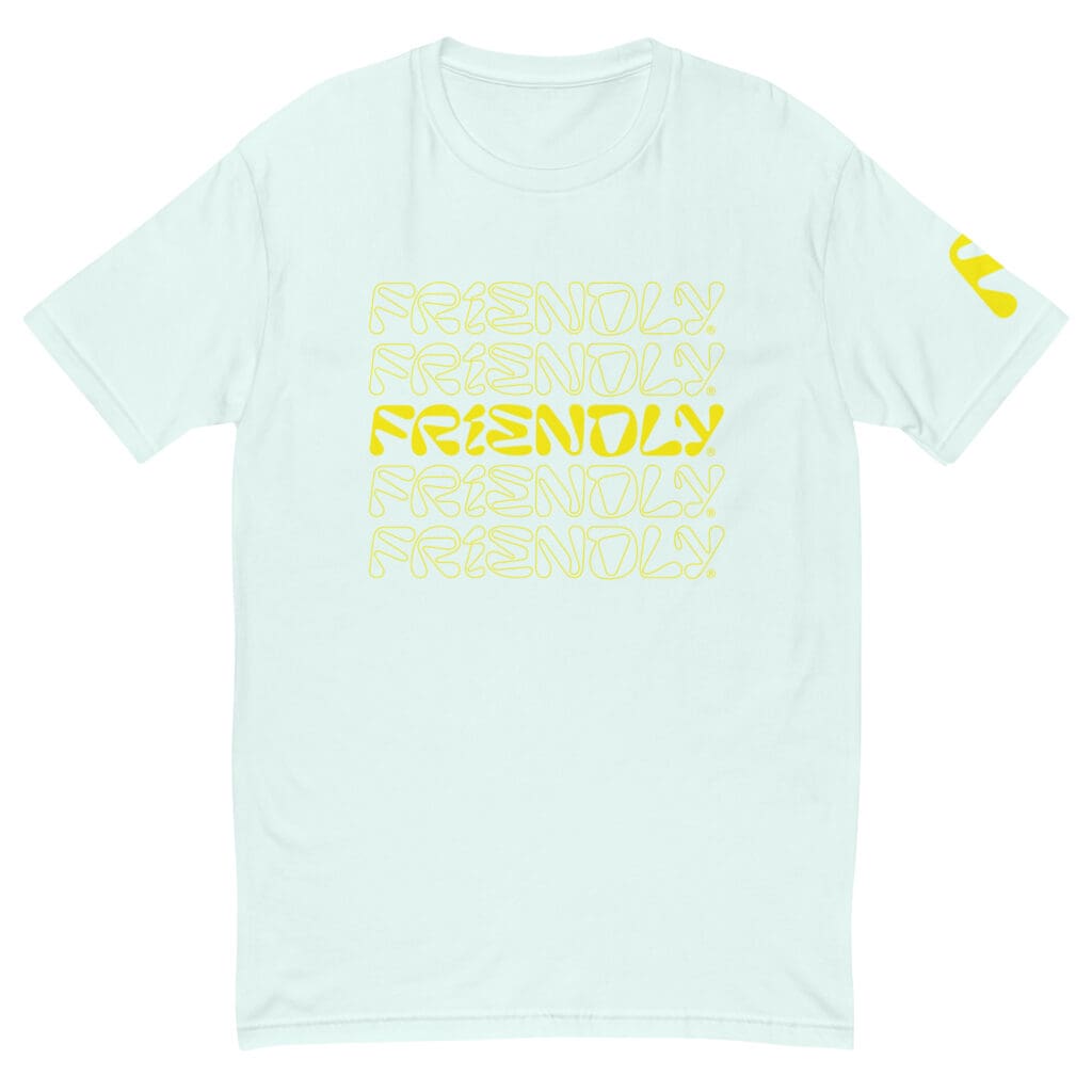 Light Blue Friendly T-shirt with logo outline