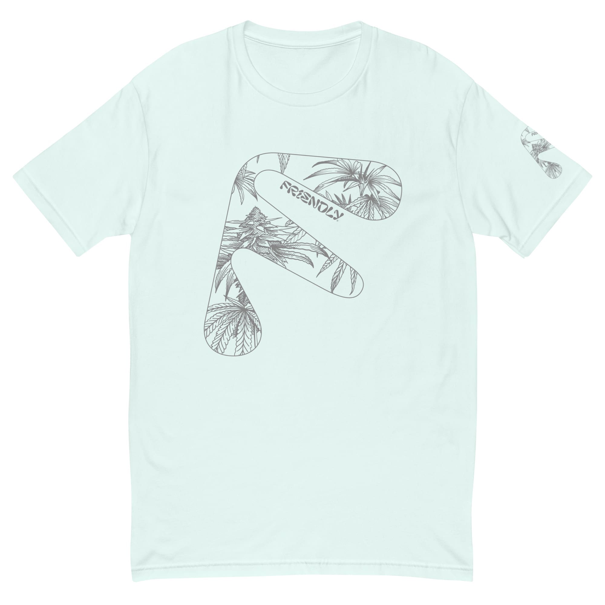 Light Blue Friendly T-shirt with grey hemp flower