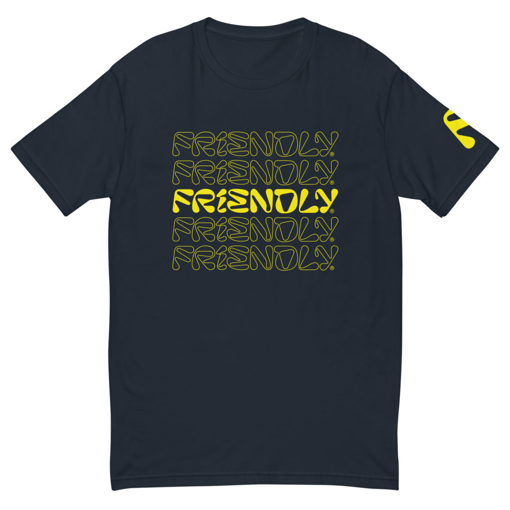 Navy Friendly T-shirt with logo outline