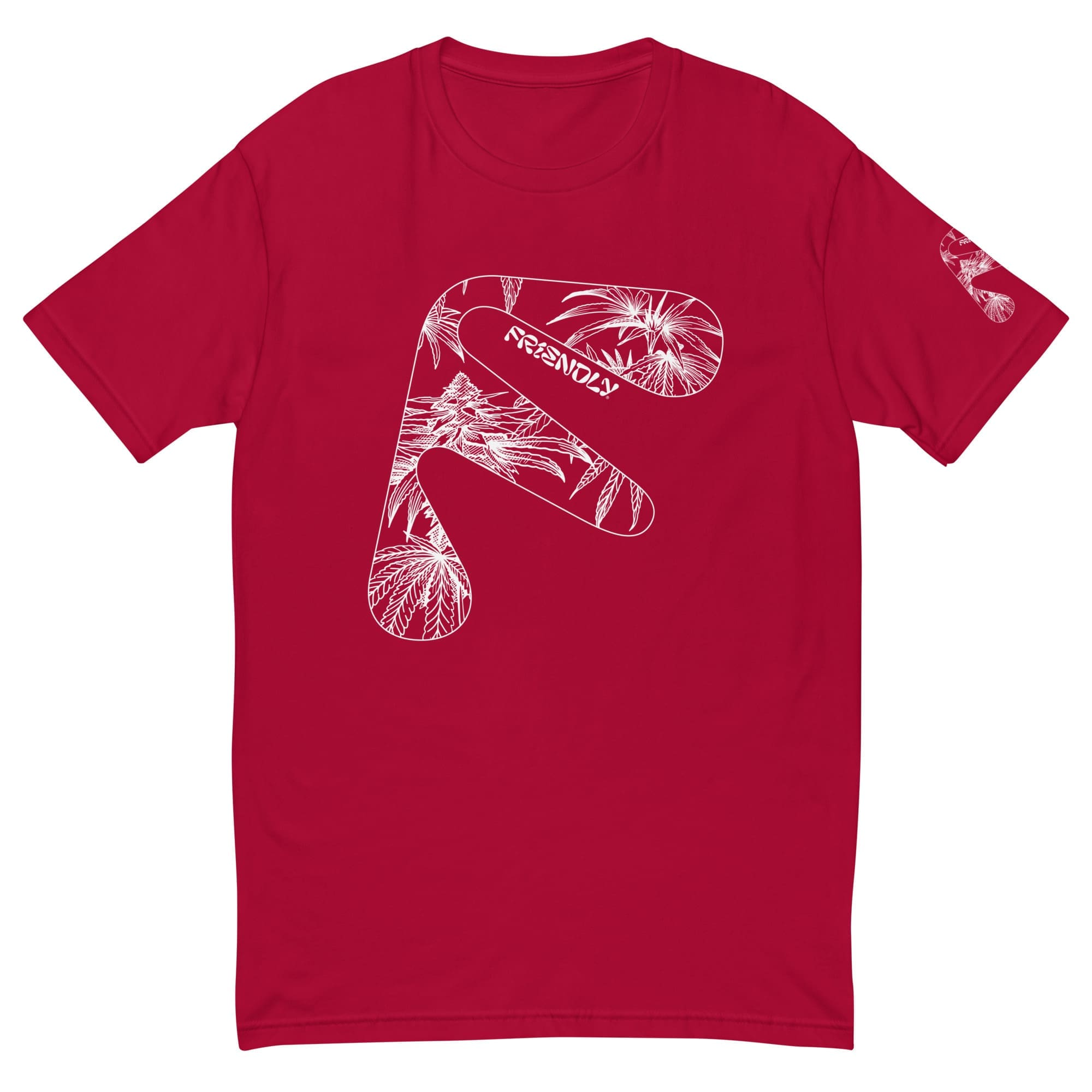 Red Friendly T-shirt with white hemp flower
