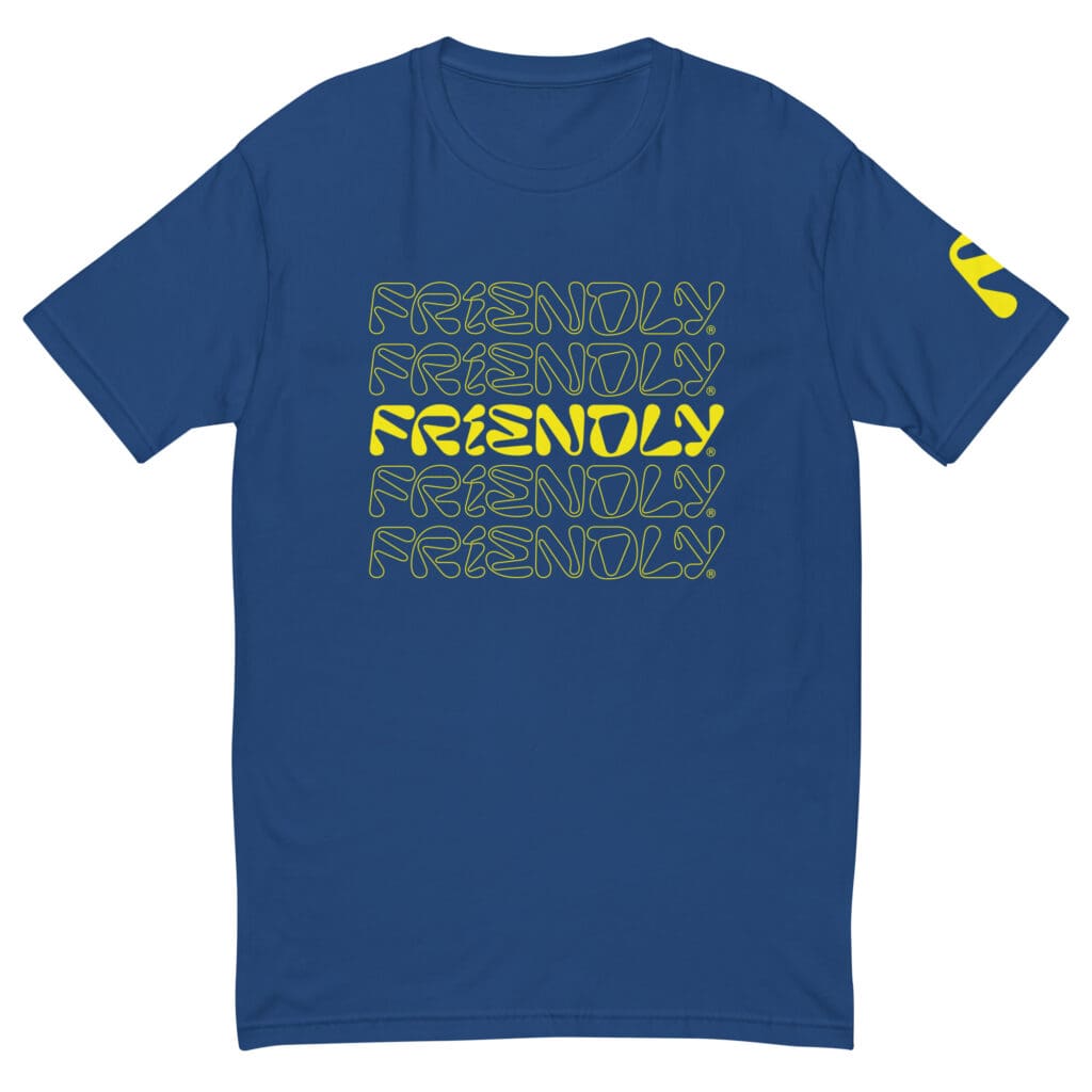 Blue Friendly T-shirt with logo outline