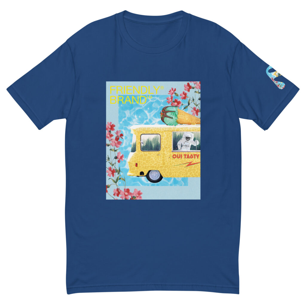 Blue Friendly T-shirt with cheetah print ice cream truck