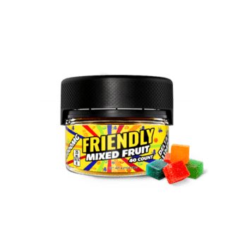 Image of Friendly Hemp's Delta 8 500mg Mixed Fruit Gummies.
