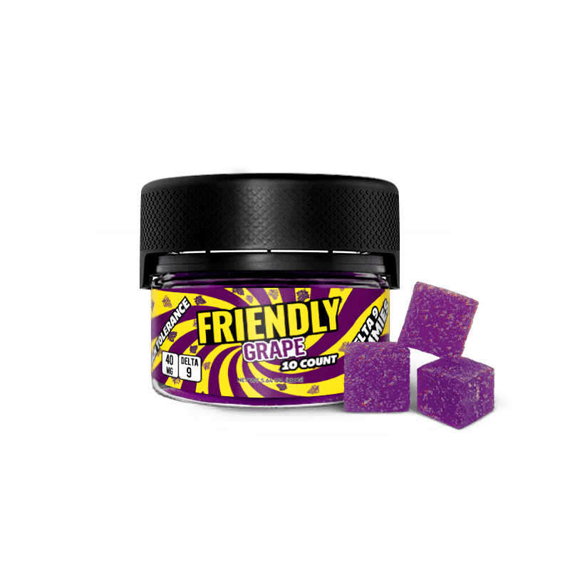 Image of Friendly Hemp's Delta 9 40MG Gummy 10 Count in Grape.