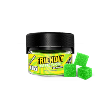 Image of Friendly Hemp's Delta 9 40MG Gummy 10 Count in Green Apple.