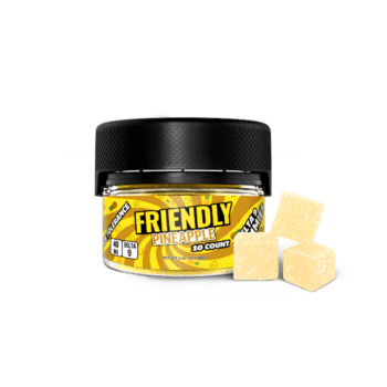 Image of Friendly Hemp's Delta 9 40MG Gummy 10 Count in Pineapple.