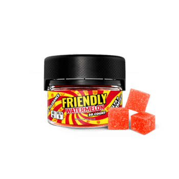 Image of Friendly Hemp's Delta 9 40MG Gummy 10 Count in Watermelon.