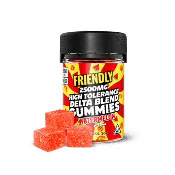 Image of Friendly Hemp's Delta Blend 2500MG Gummy in Watermelon.