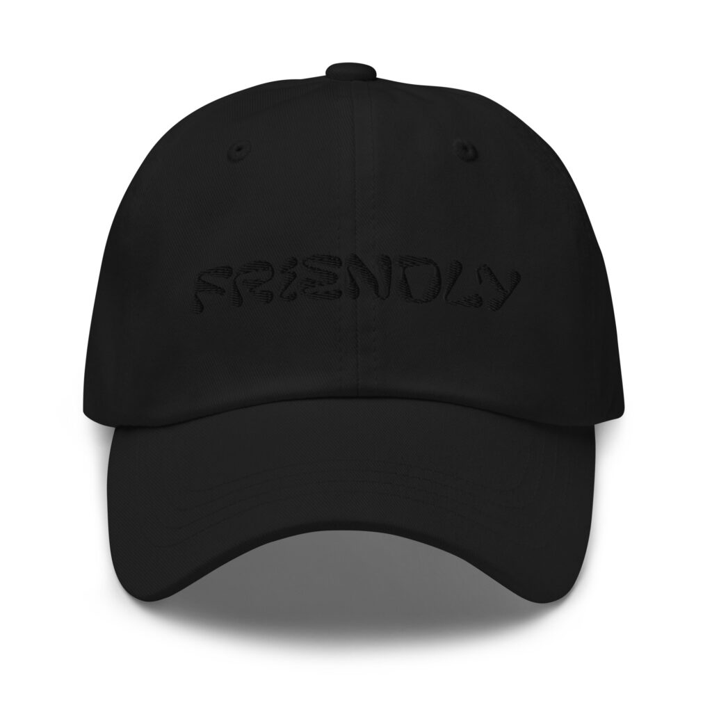 Black Friendly Dad Hat with logo - Black