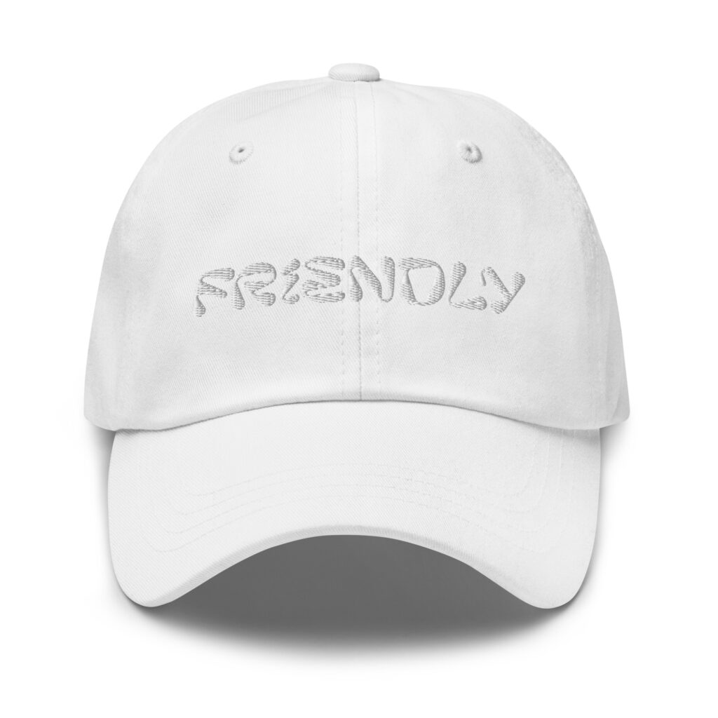 White Friendly Dad Hat with logo - White