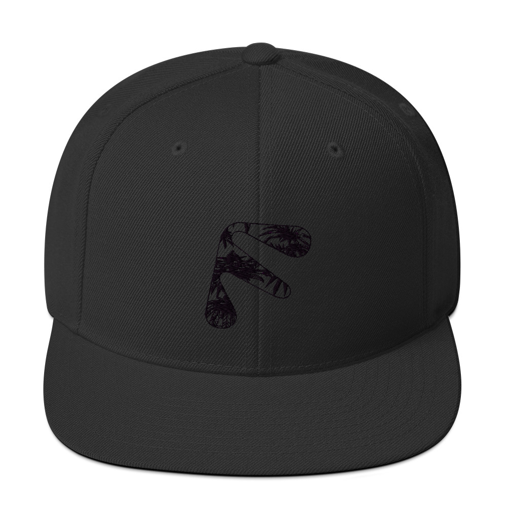 Black Friendly Snapback Hat with logo - Black