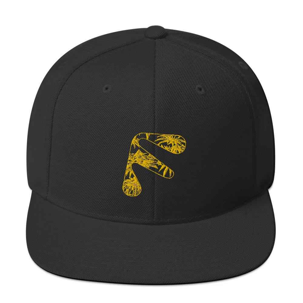 Black Friendly Snapback Hat with logo - Yellow