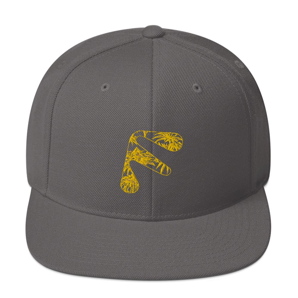 Dark Grey Friendly Snapback Hat with logo - Yellow