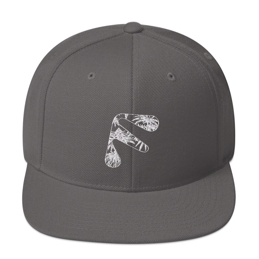 Dark Grey Friendly Snapback Hat with logo - White