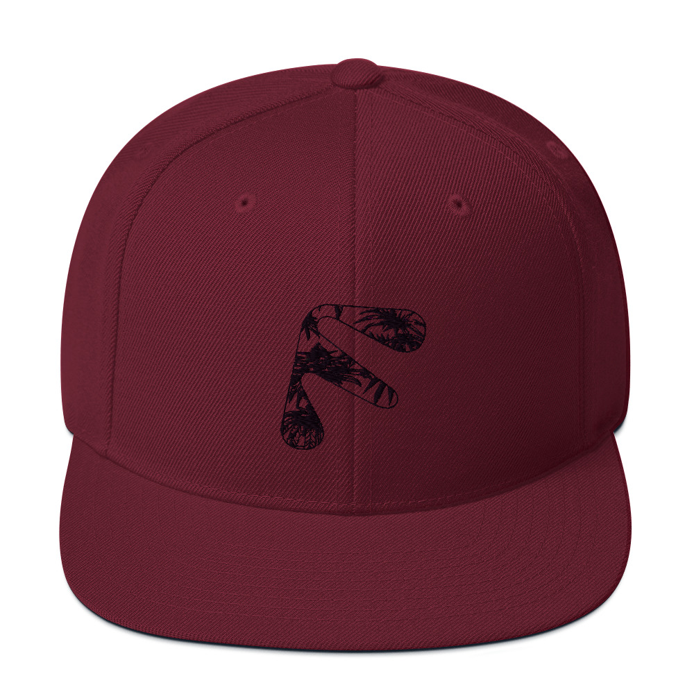 Maroon Friendly Snapback Hat with logo - Black