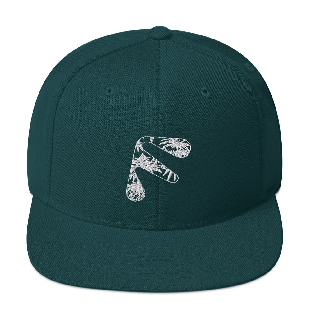 Green Friendly Snapback Hat with logo - White