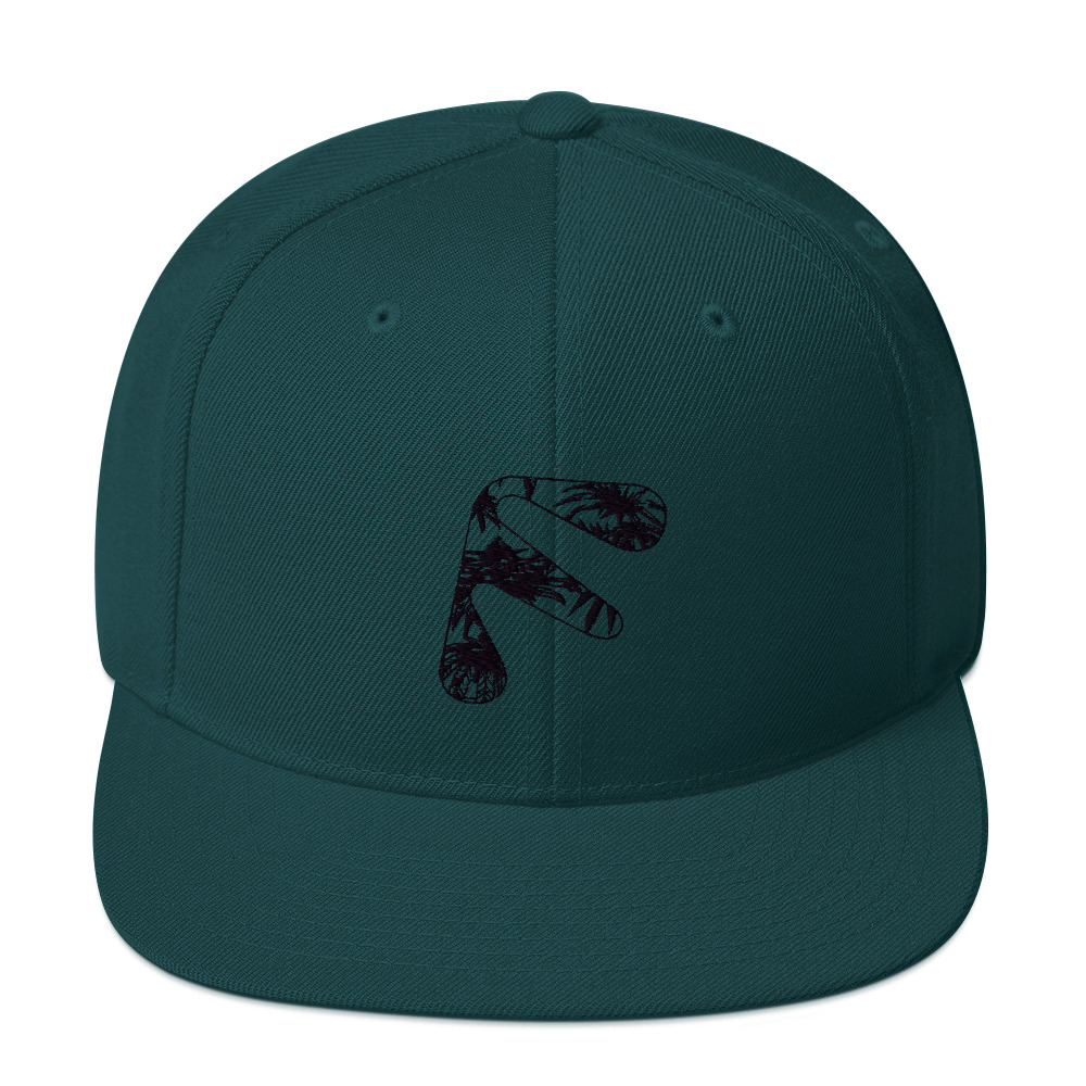 Green Friendly Snapback Hat with logo - Black