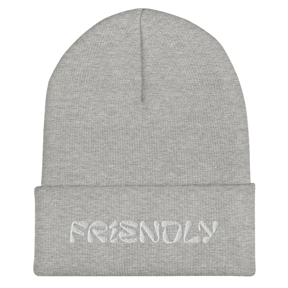 cuffed beanie heather grey front
