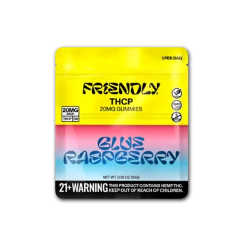 Image of Friendly Hemp's THCP 20MG Gummy in Blue Raspberry.