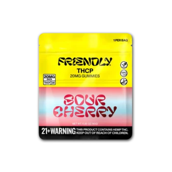 Image of Friendly Hemp's THCP 20MG Gummy in Sour Cherry.