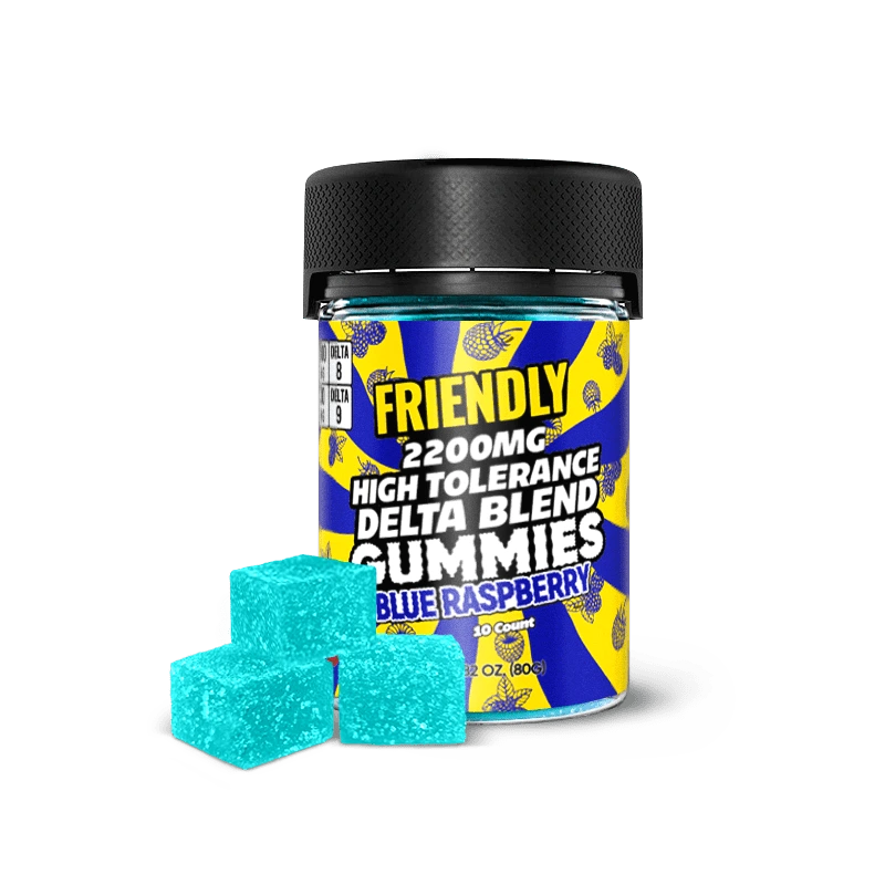 Delta Blend 2200MG Gummy in Blue Raspberry.