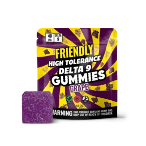 Image of Friendly Hemp's Delta 9 40MG Gummy 5 Pack in Grape.